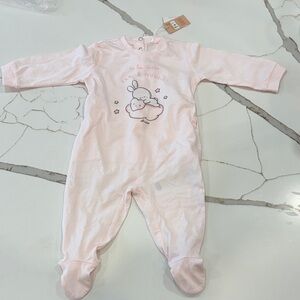 NWT - Chicco Charming Pink Bunny Footie baby girl 6M